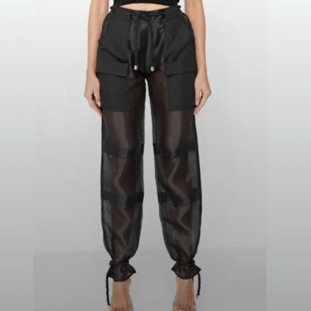 NWT Maniere De Voir Organza Cargo Trousers - US 6